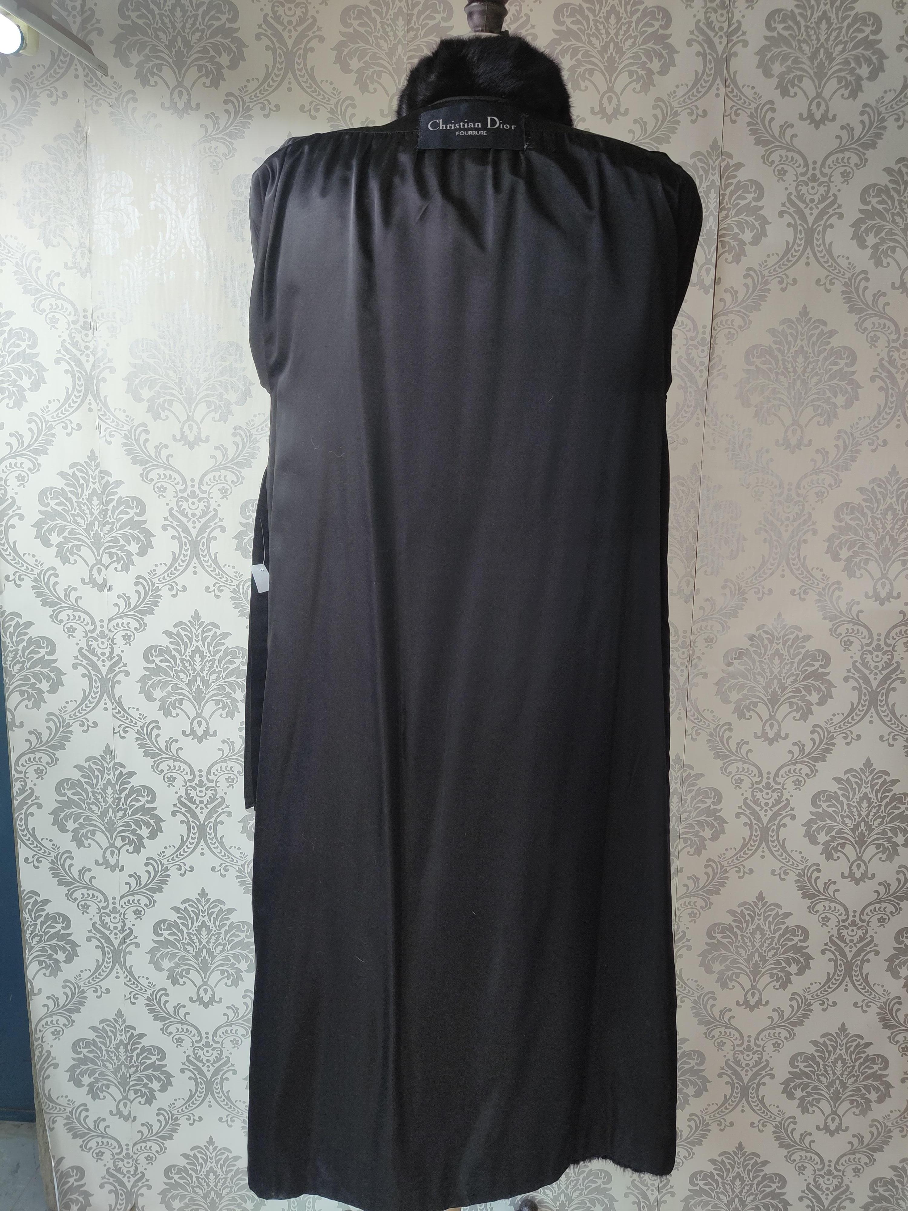 Brand New Christian Dior Black Mink Fur Swing Coat (Size 12-M) For Sale 6