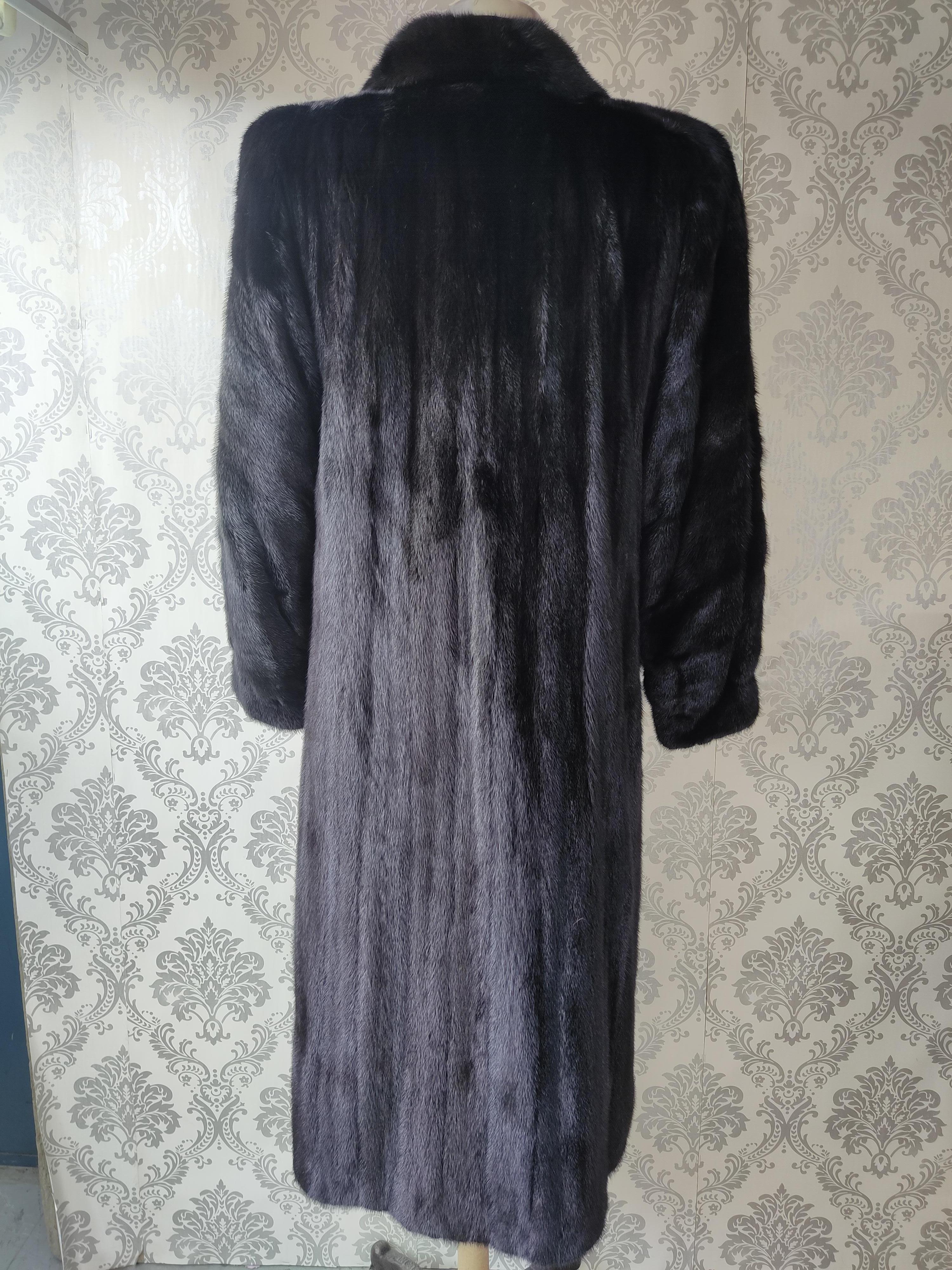 Brand New Christian Dior Black Mink Fur Swing Coat (Size 12-M) For Sale 9
