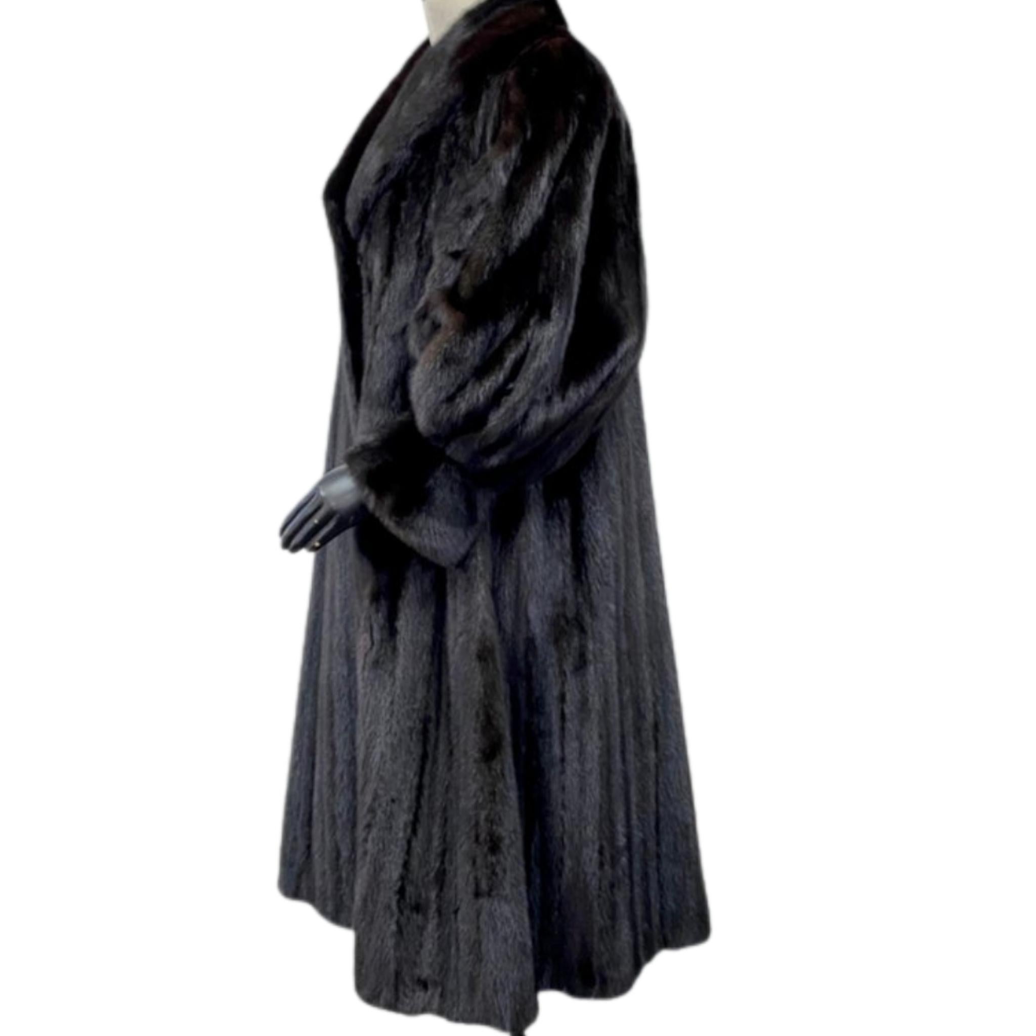 Brand New Christian Dior Black Mink Fur Swing Coat (Size XL 18-20) en vente 9