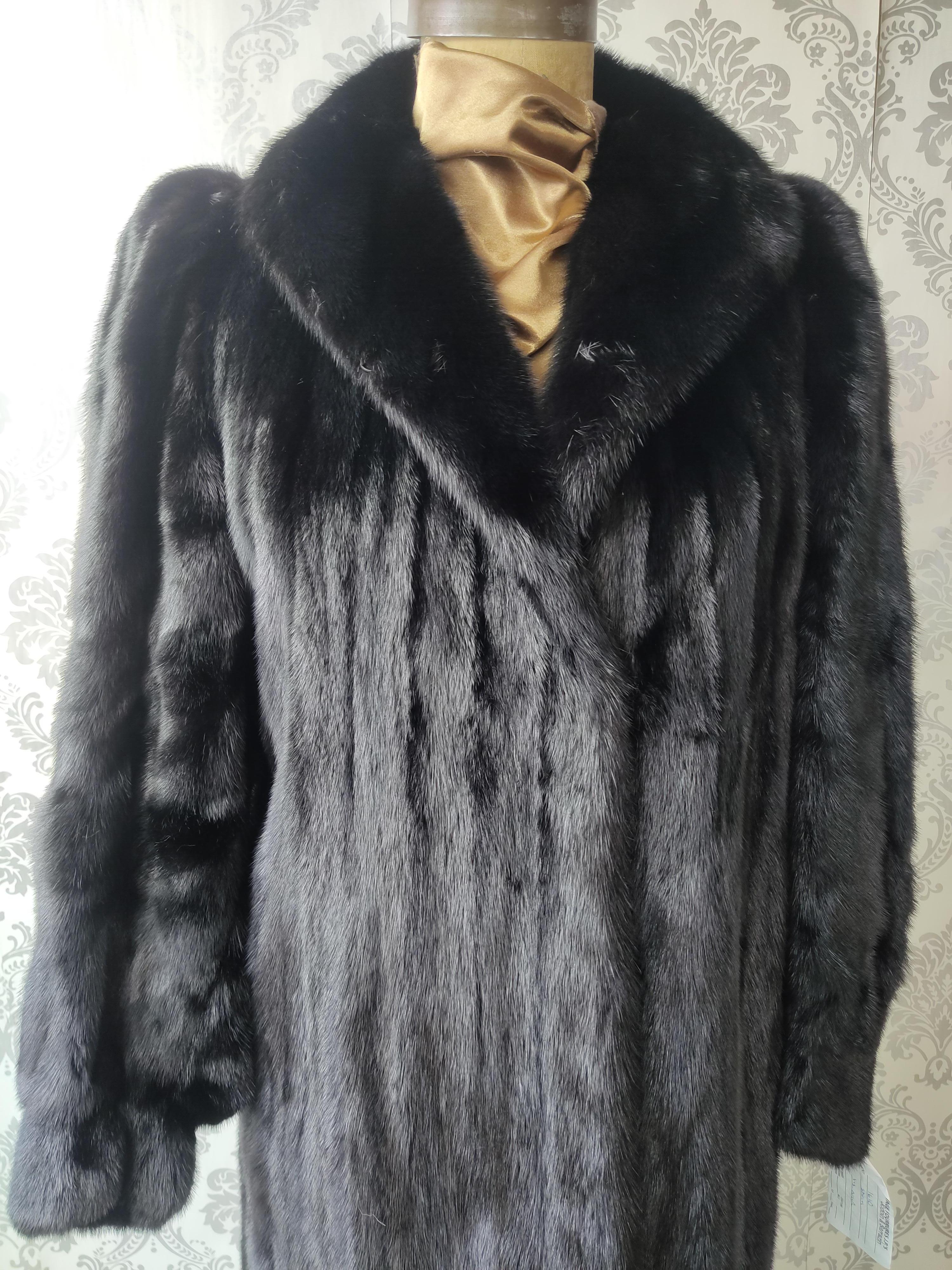 Brand New Christian Dior Black Mink Fur Swing Coat (Size 12-M) For Sale 10