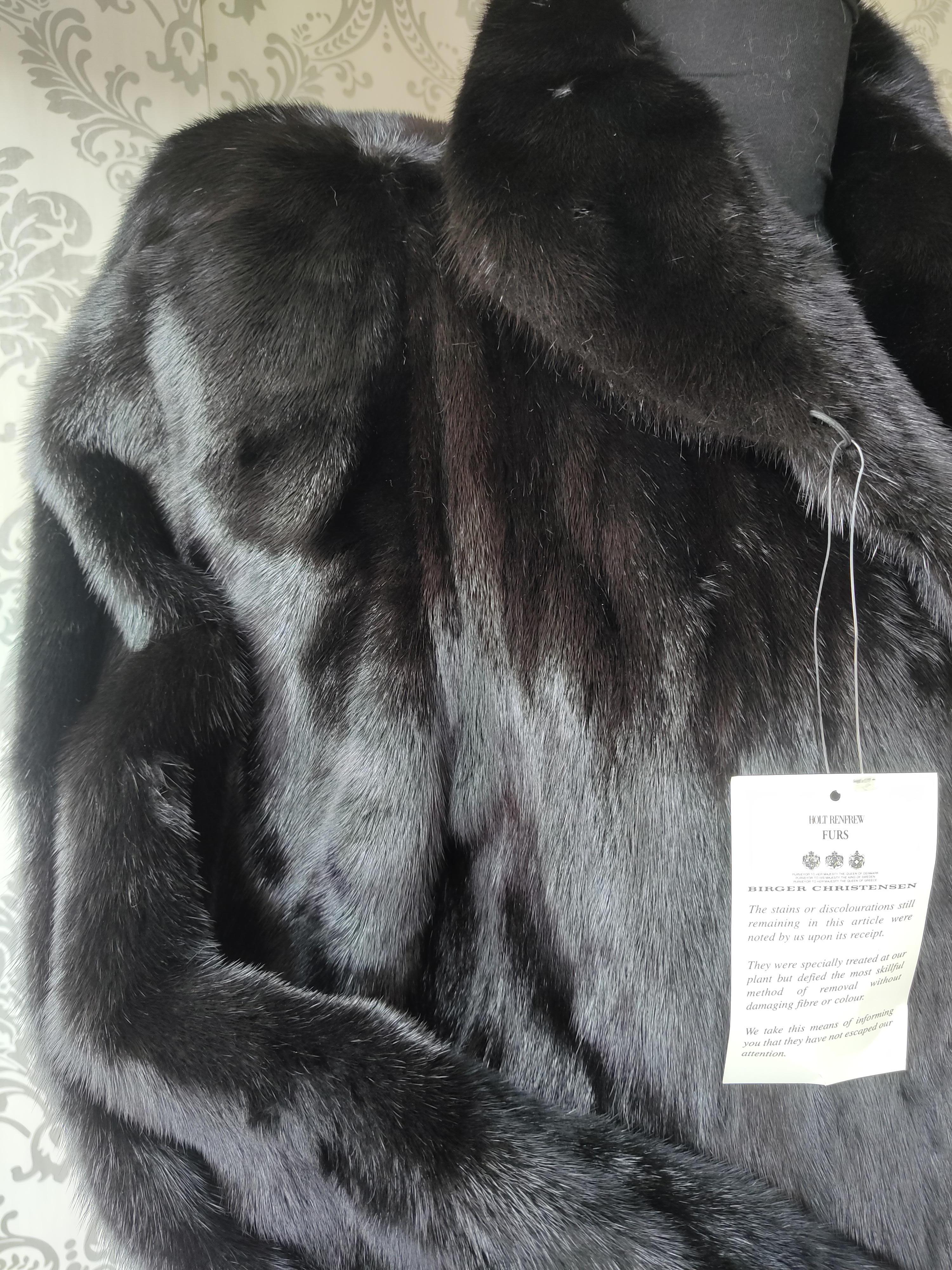 Brand New Christian Dior Black Mink Fur Swing Coat (Size 12-M) For Sale 11