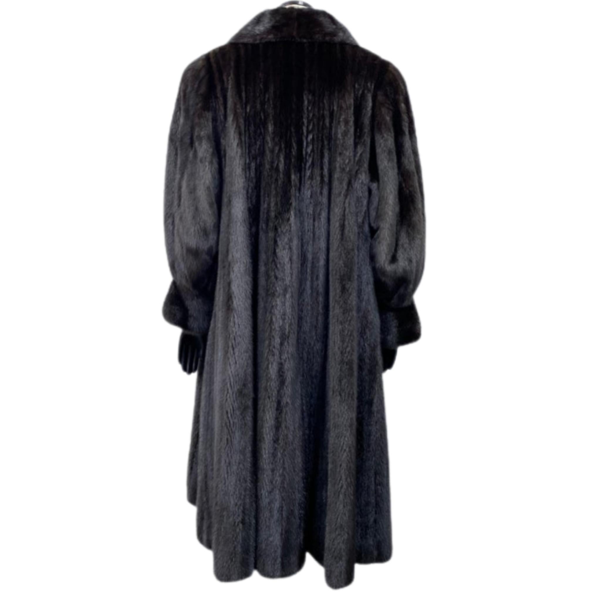 Brand New Christian Dior Black Mink Fur Swing Coat (Size XL 18-20) en vente 11