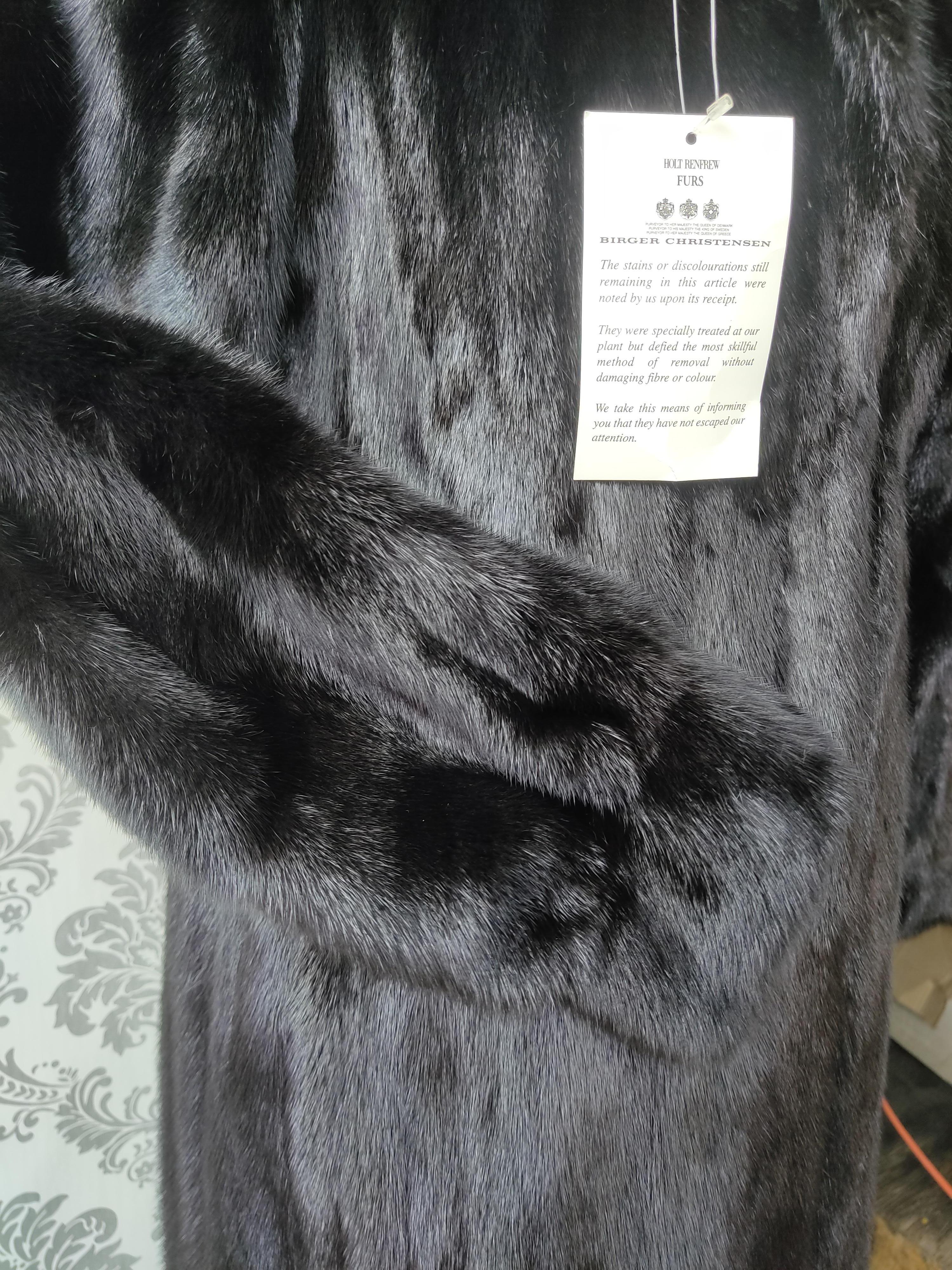 Brand New Christian Dior Black Mink Fur Swing Coat (Size 12-M) en vente 11