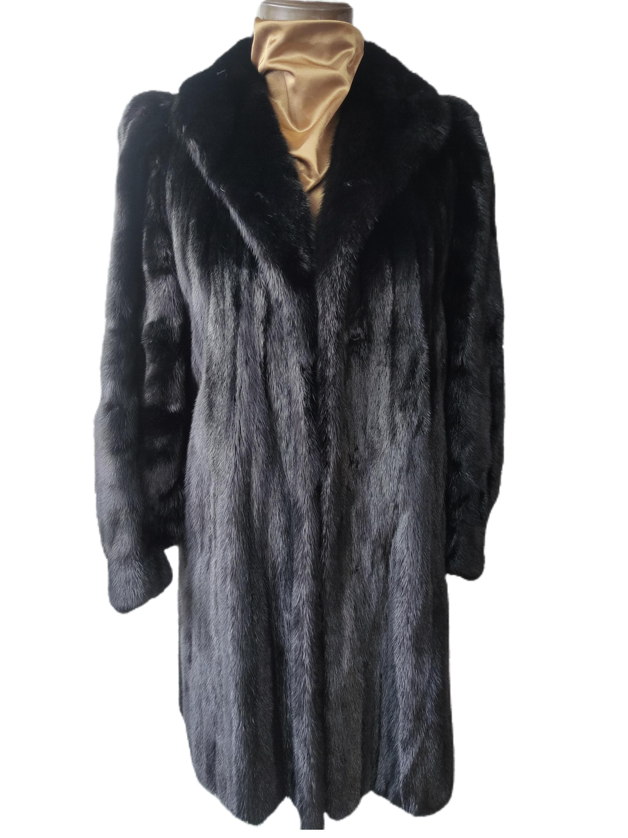 Brand New Christian Dior Black Mink Fur Swing Coat (Size 12-M) For Sale 13