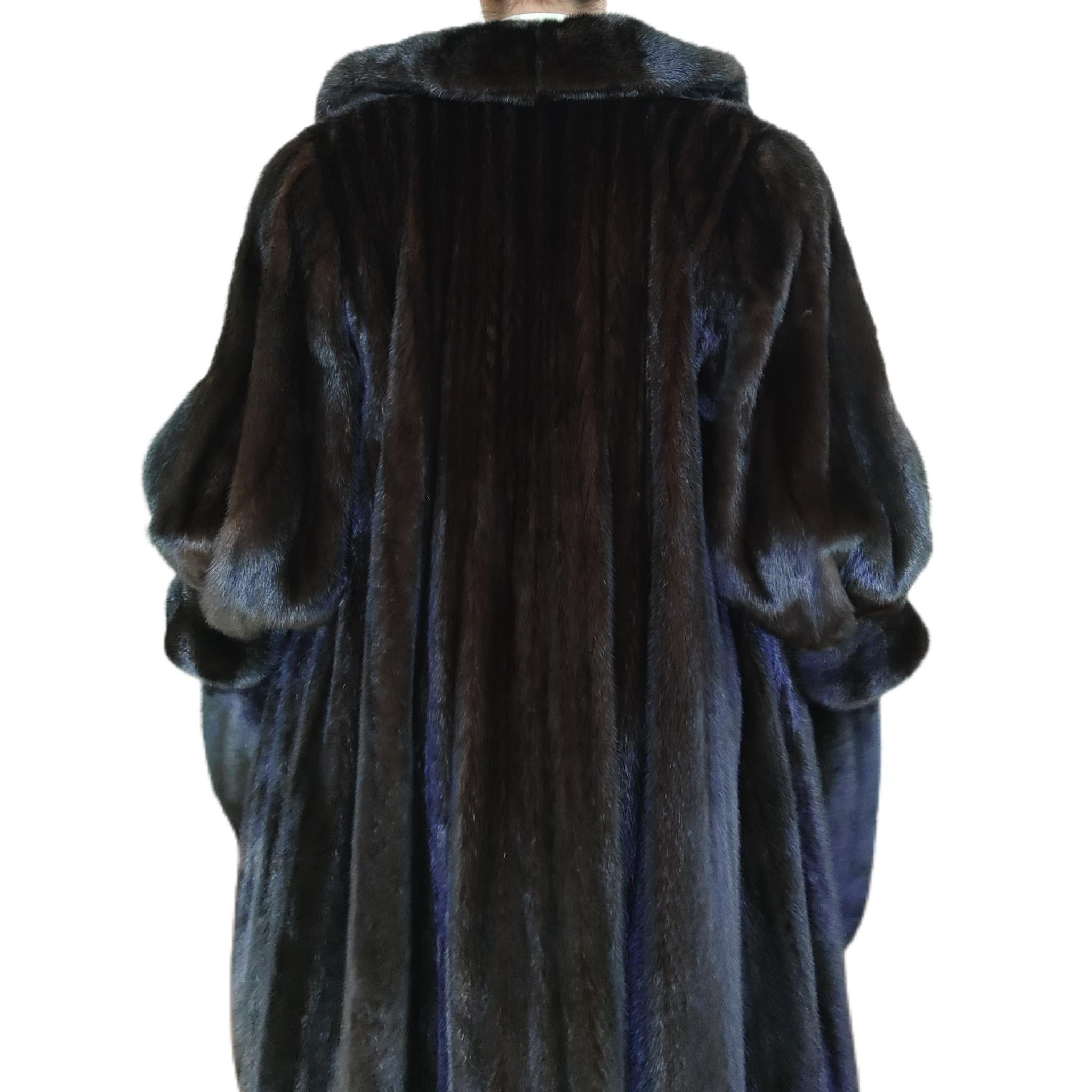 Brand New Christian Dior Black Mink Fur Swing Coat (Size XL 18-20) en vente 7