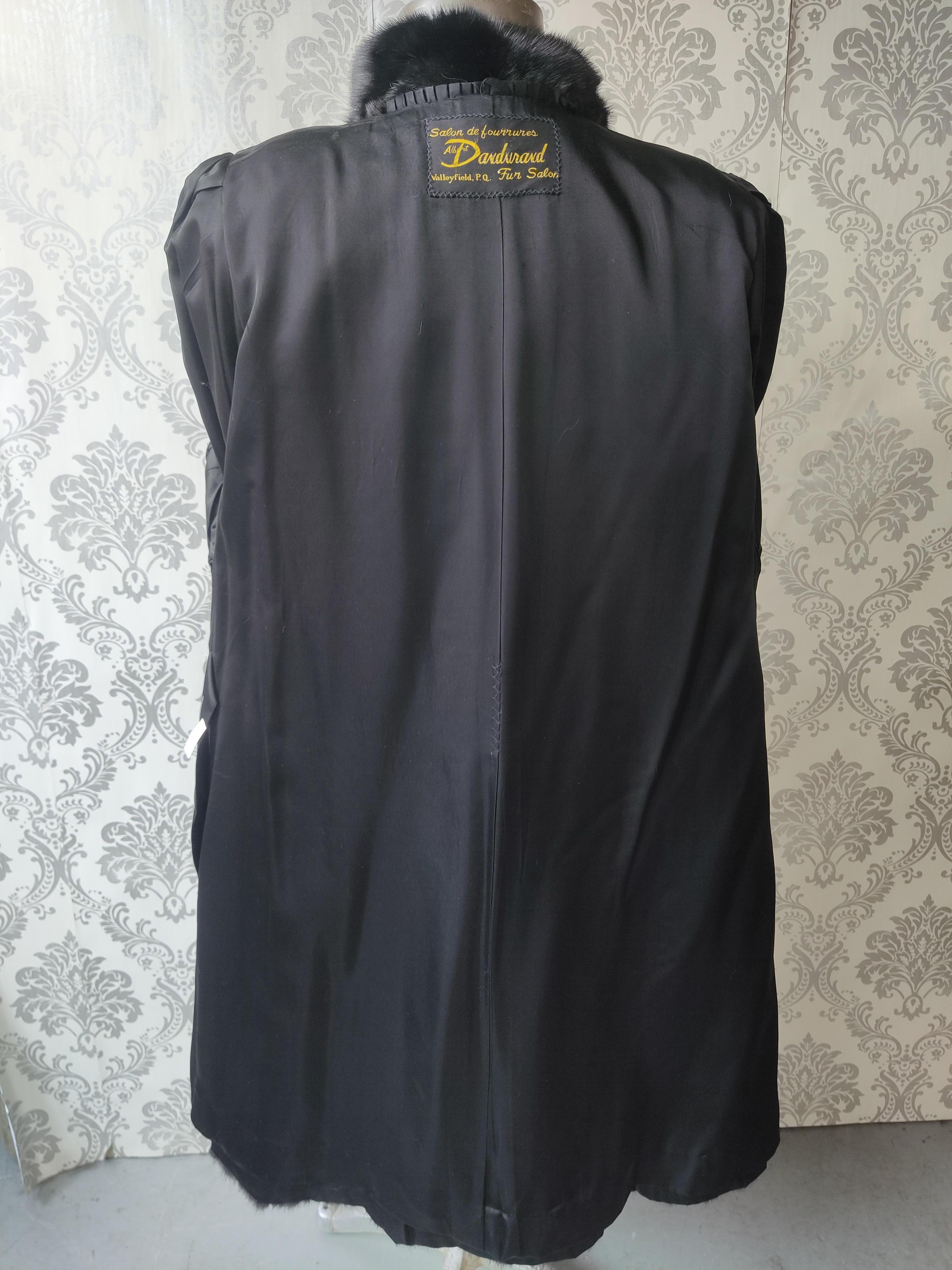Brand New Christian Dior Black Mink Fur Swing Coat (Size 12-M) Pour femmes en vente