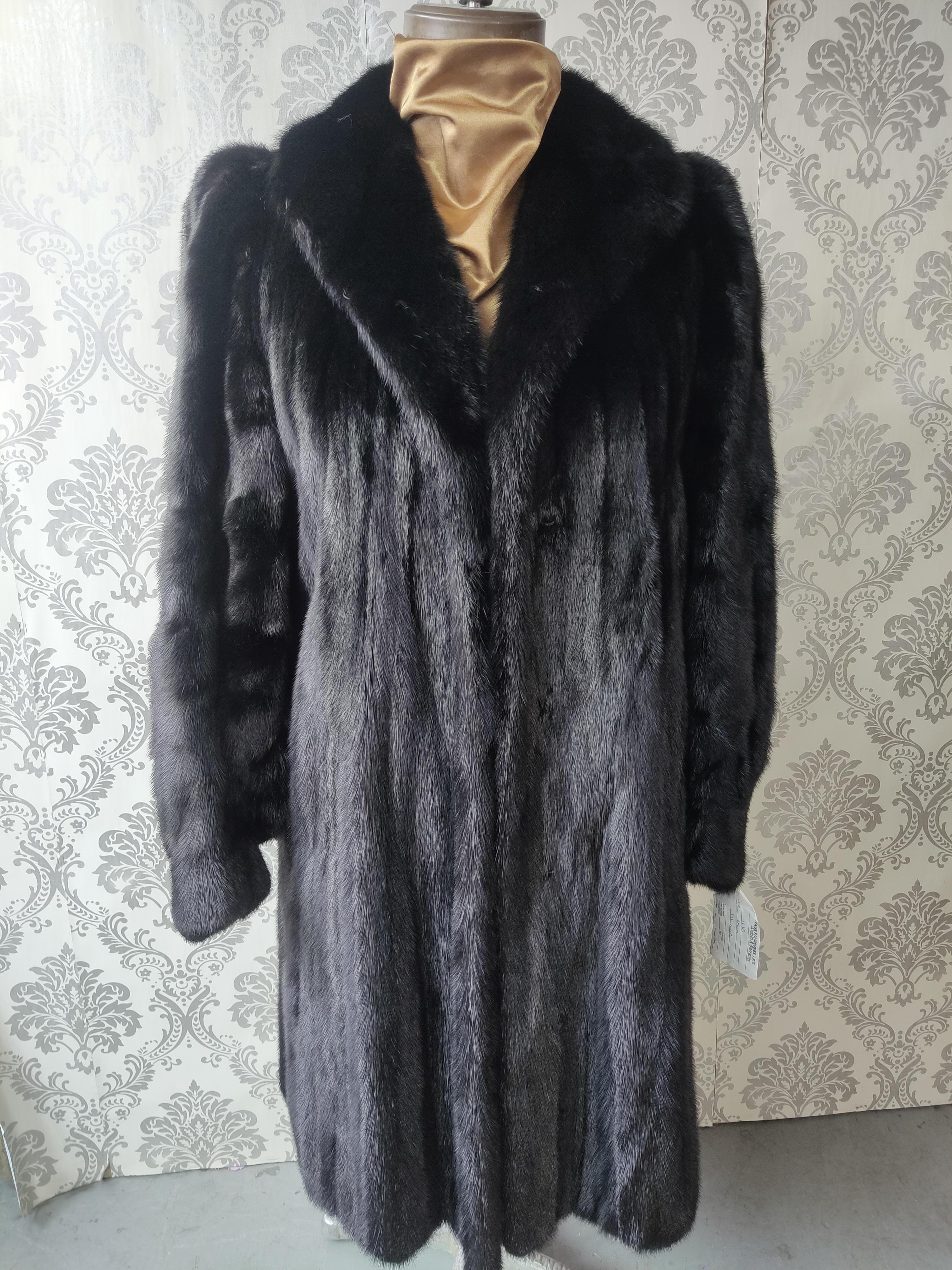 Brand New Christian Dior Black Mink Fur Swing Coat (Size 12-M) For Sale 2