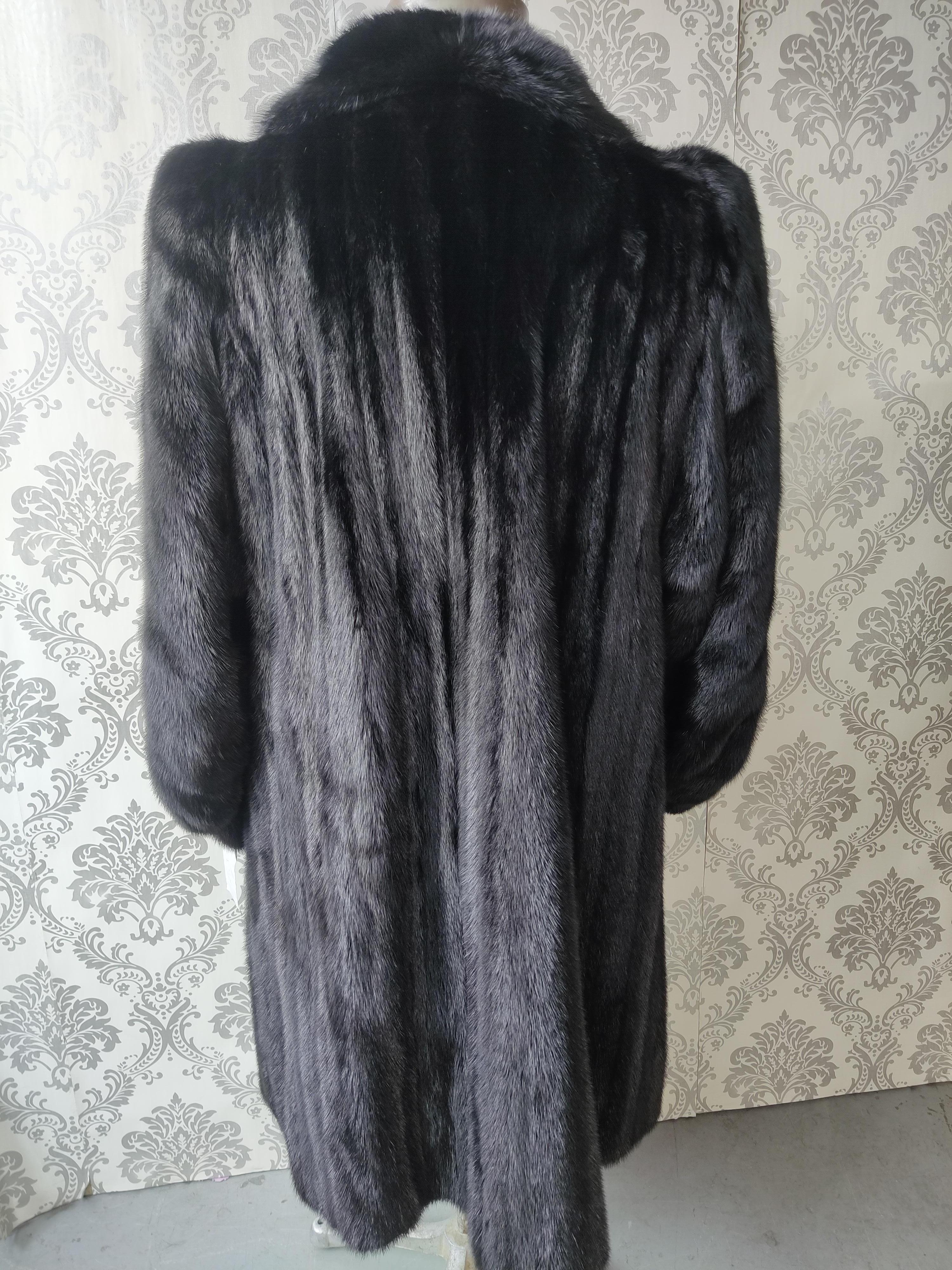 Brand New Christian Dior Black Mink Fur Swing Coat (Size 12-M) For Sale 3