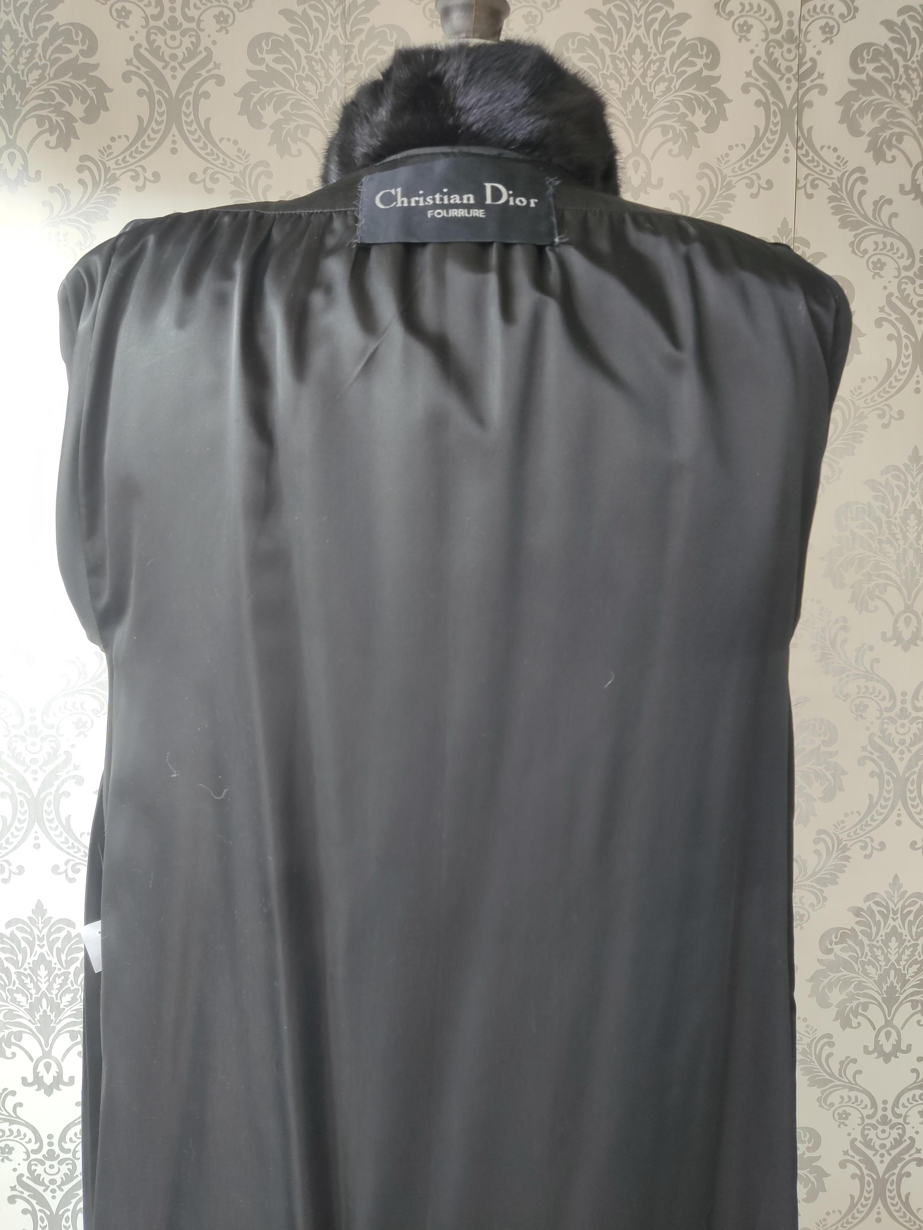 Brand New Christian Dior Black Mink Fur Swing Coat (Size 12-M) For Sale 4