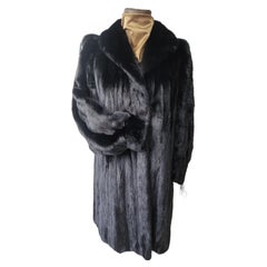 Brand New Christian Dior Black Mink Fur Swing Coat (Size 12-M)