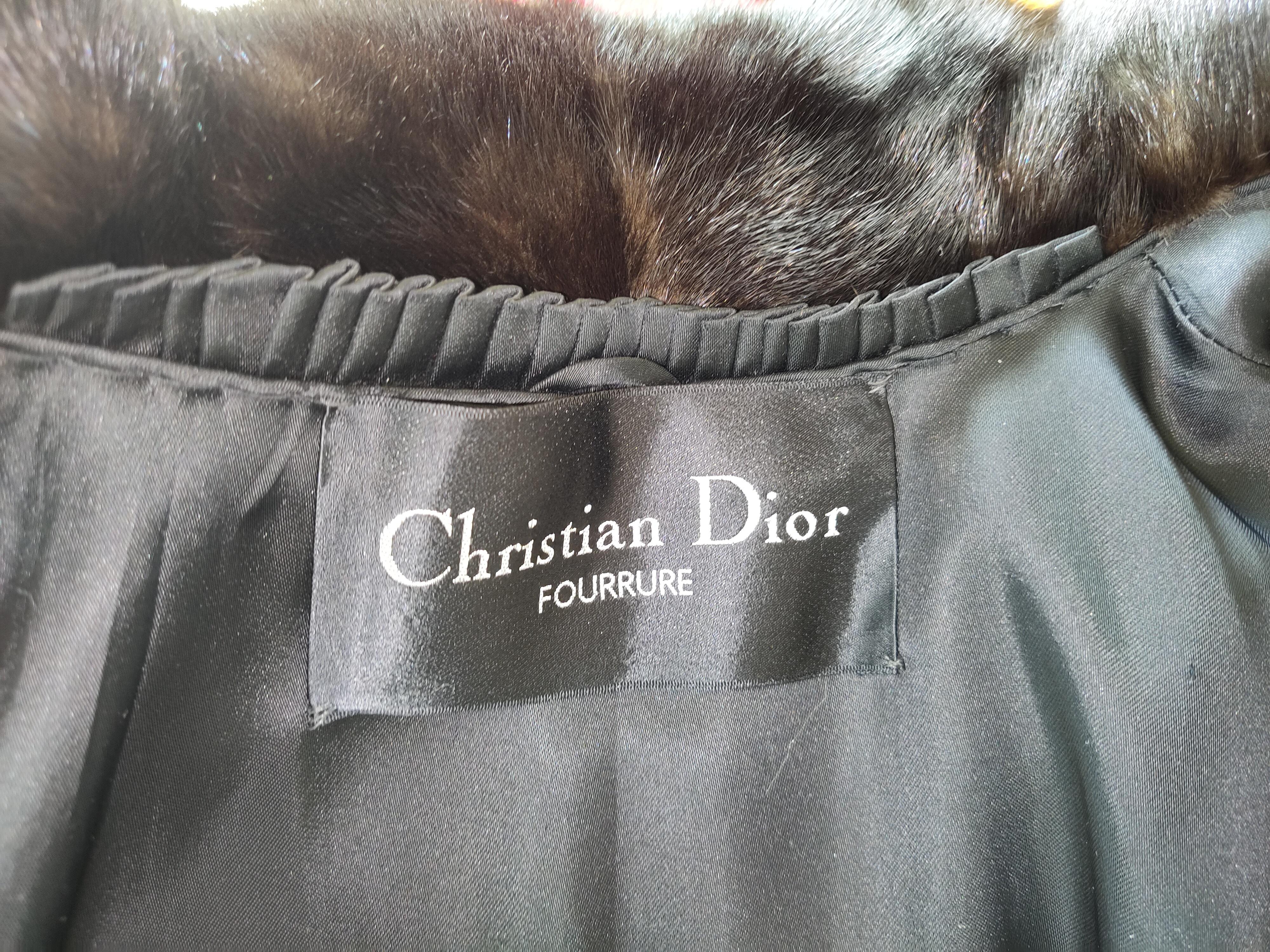 Brand New Christian Dior Black Mink Fur Swing Coat (Size XL 18-20) For Sale 11