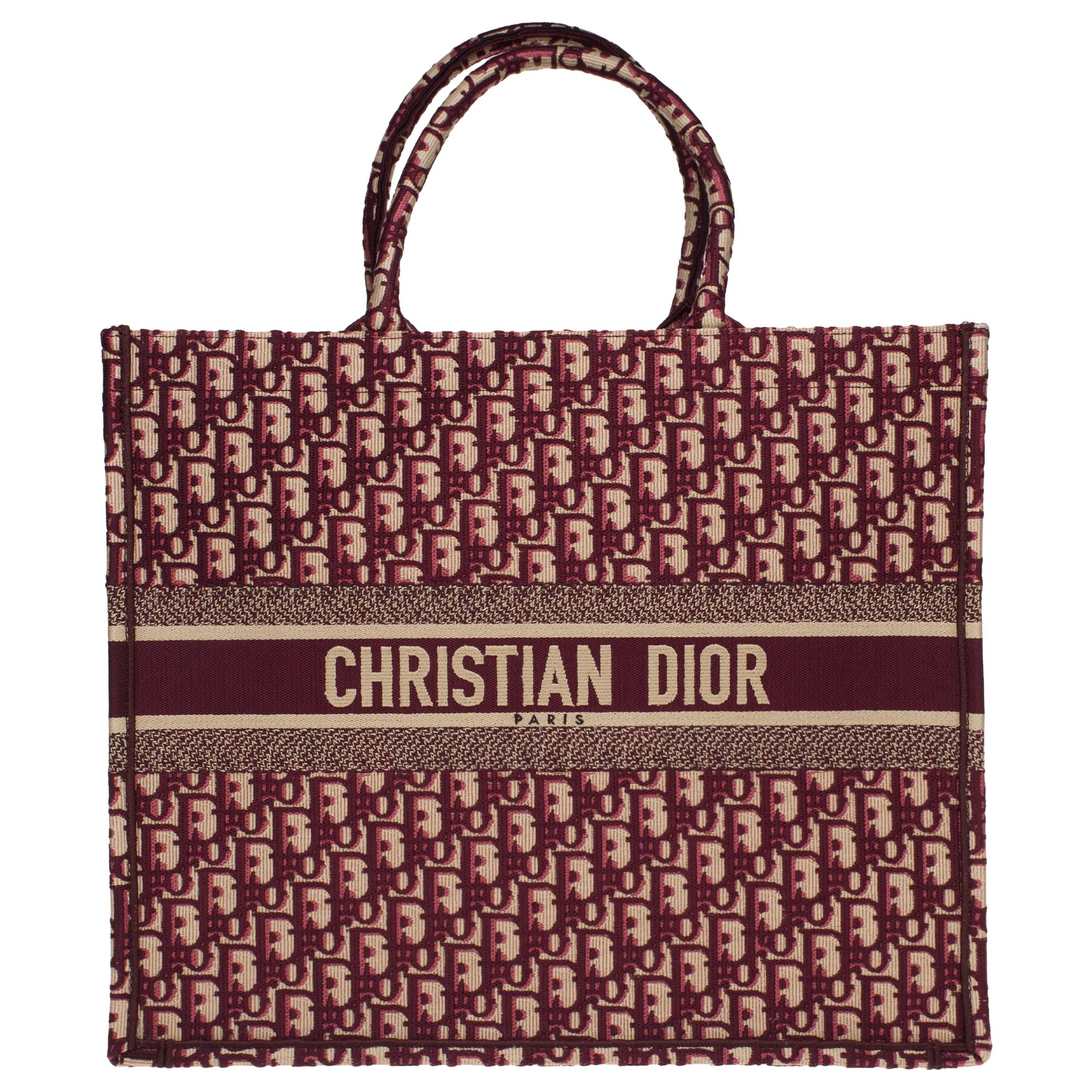 Brand New Christian Dior Book Tote bag GM in burgundy Monogram canvas
