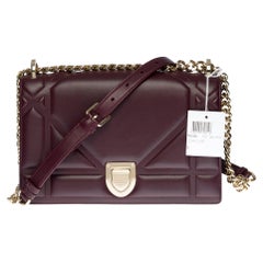 Brand New /Christian Dior Diorama Shoulder bag in Purple cannage leather, SHW