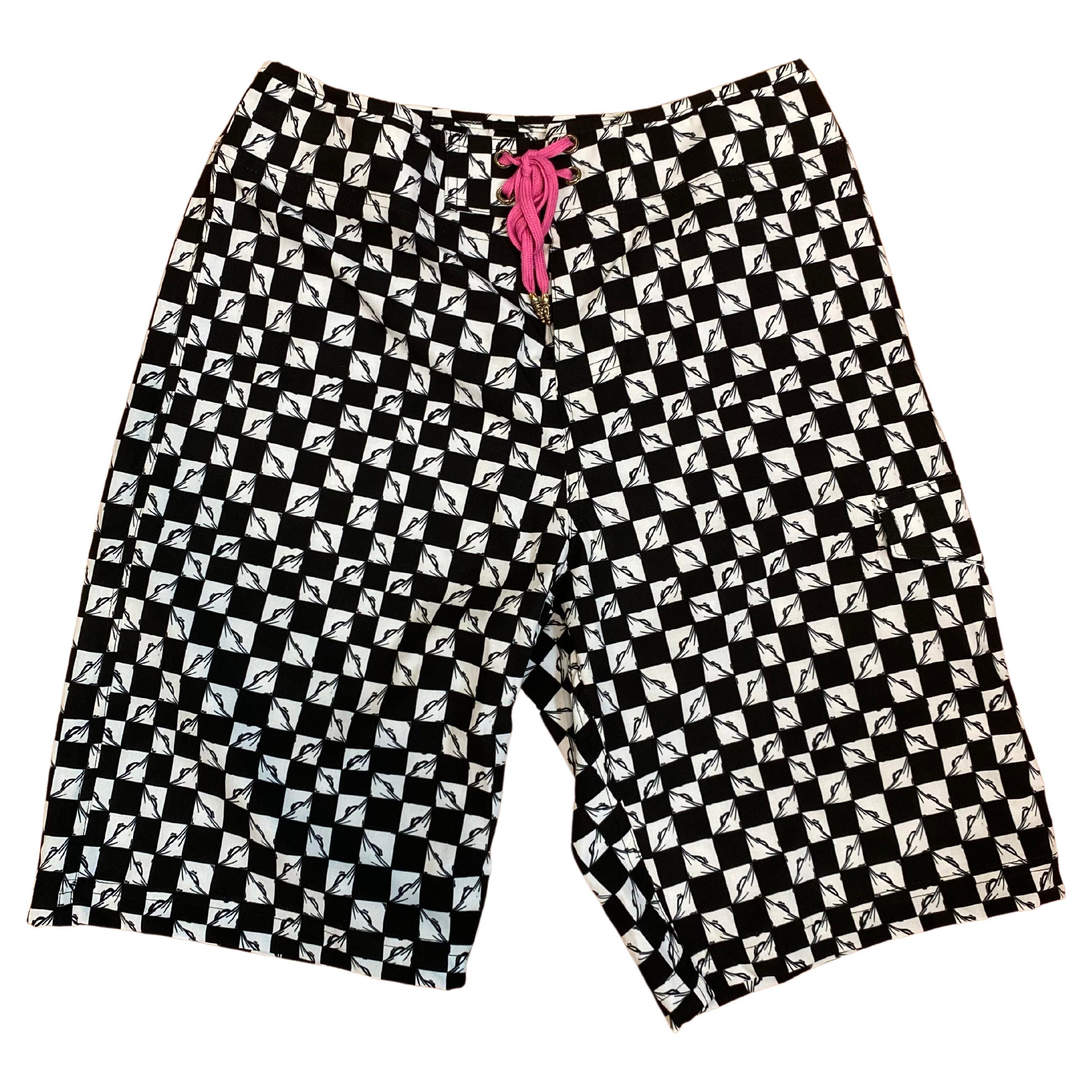 Brandneue Chrome Hearts Matty Boy 99 Eyes Swim Trunk Seiden Shorts Größe 32 im Angebot