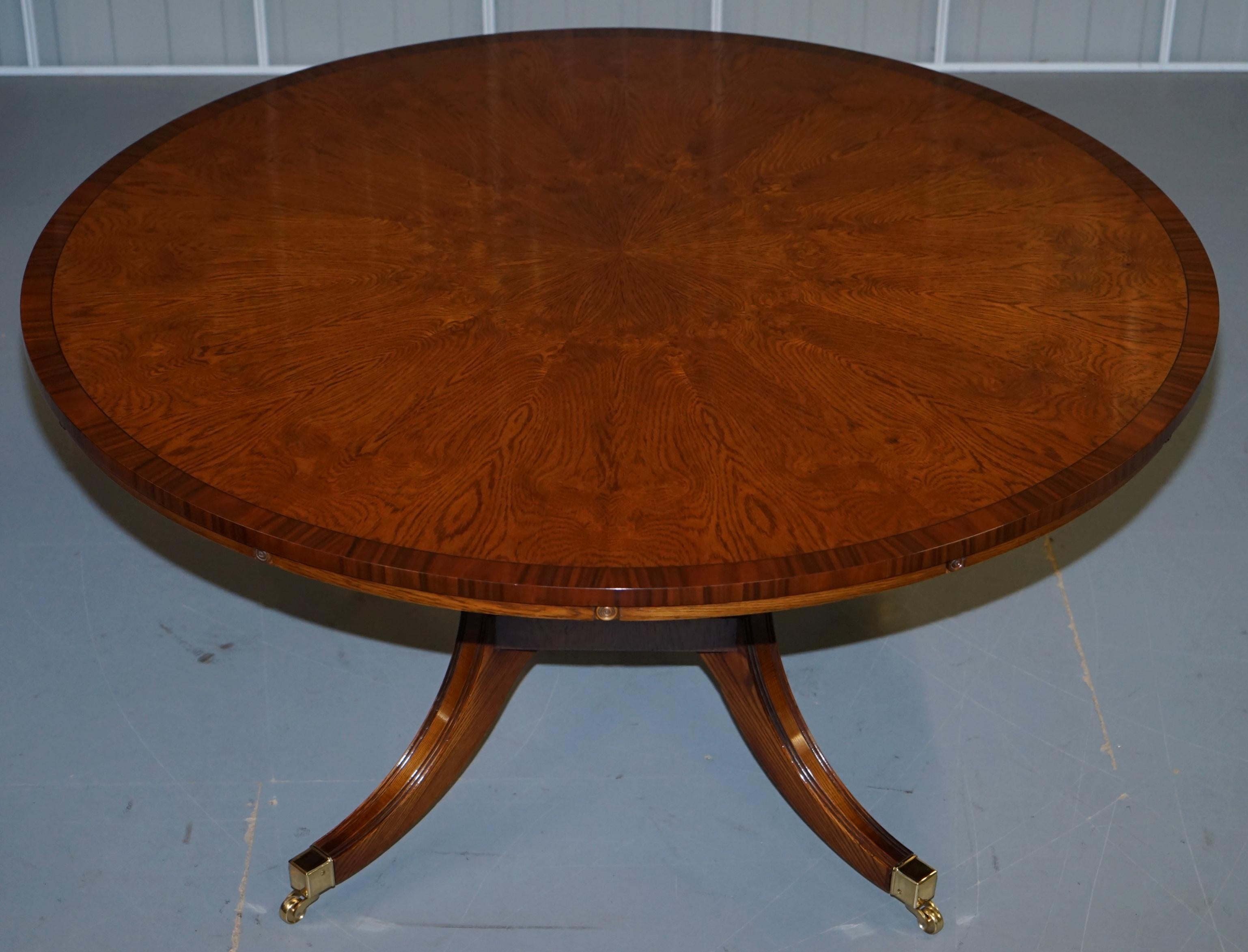 We are delighted to this stunning brand new cluster oak Jupe round extending dining table

This table is brand new, I have seven left in the cluster oak and two in flamed mahogany. At the moment all the tables are in the white, what that means is