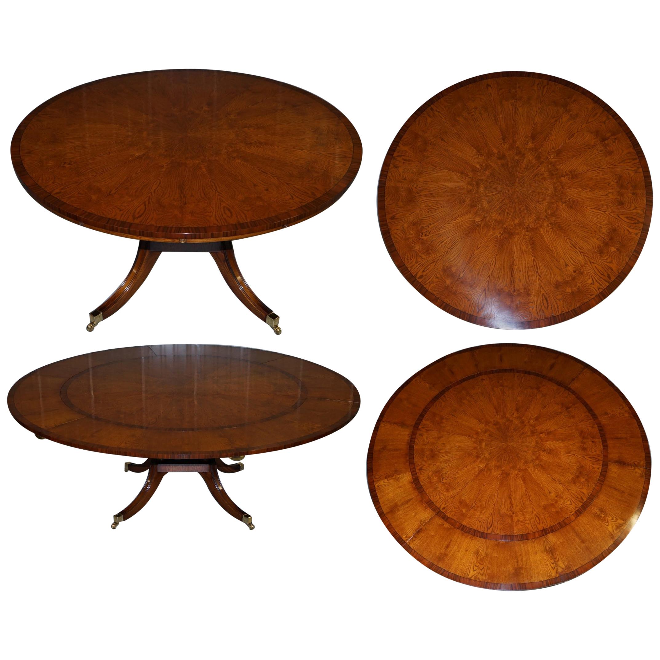 Brand New Cluster Oak Extending Jupe Round Dining Tables Seats 6-12 People For Sale