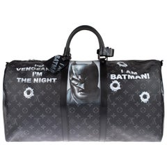 Brand New Customized BATBAG : Louis Vuitton Keepall 55 Eclipse strap!