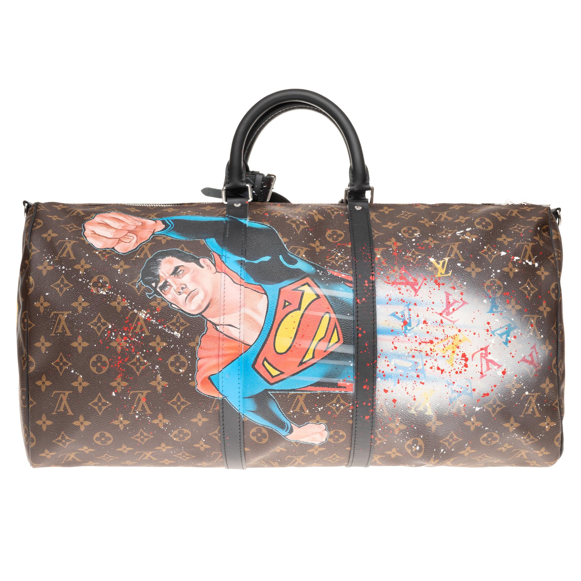 New Customized Louis Vuitton Keepall 55 Macassar strap JOKER Travel bag  For Sale at 1stDibs