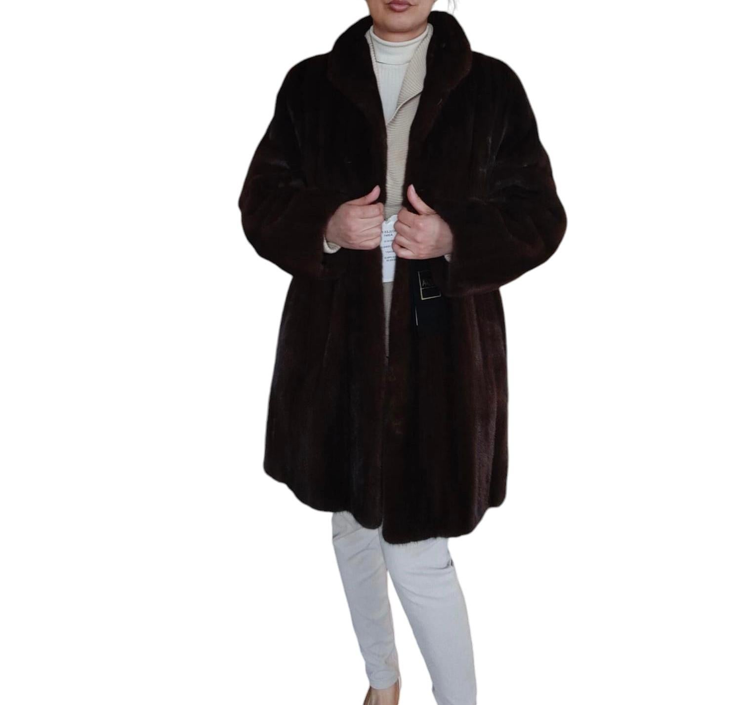 Brand new demi buff female mink fur coat size S 8 For Sale 5