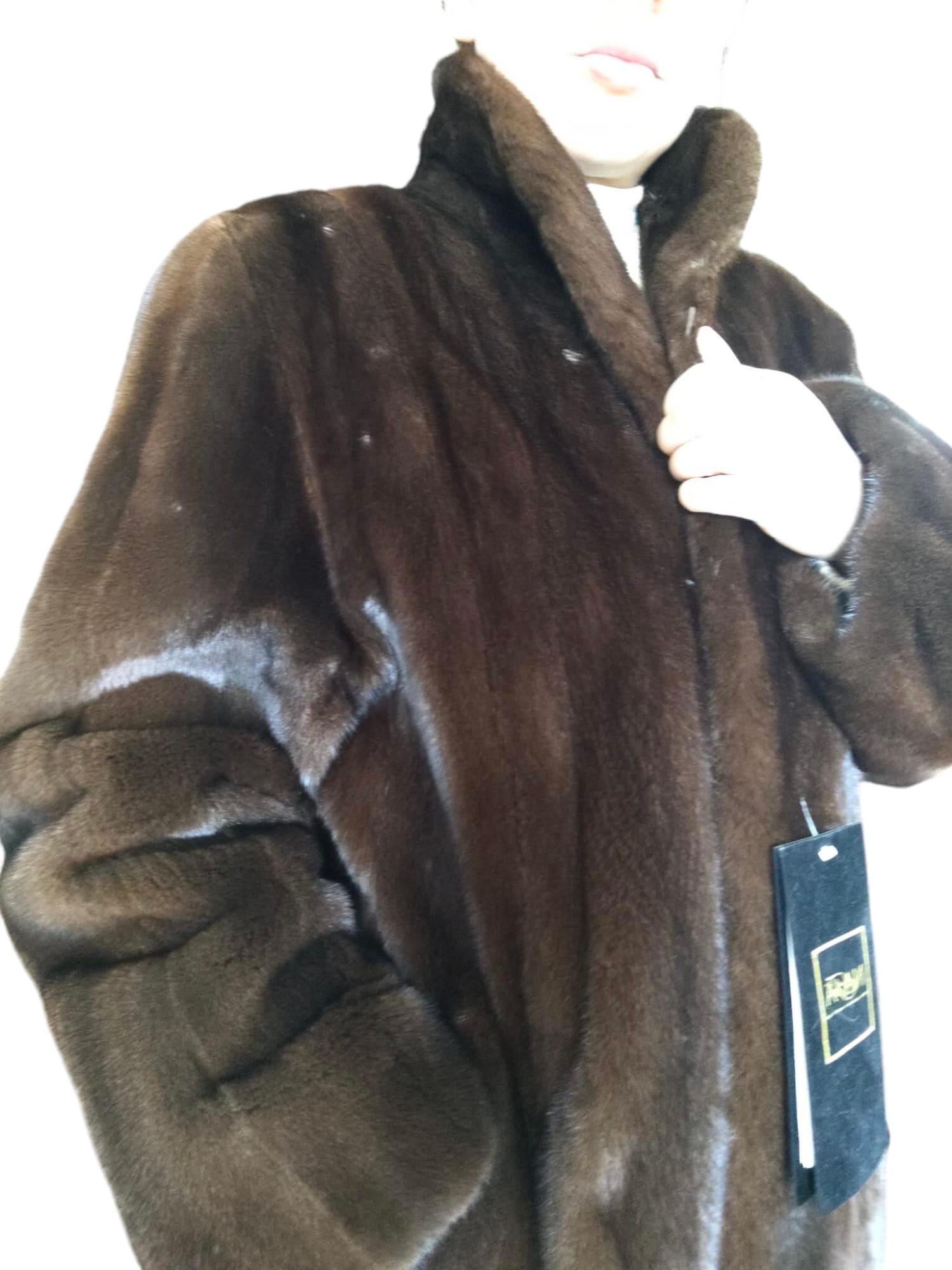 Brand new demi buff female mink fur coat size S 8 For Sale 6
