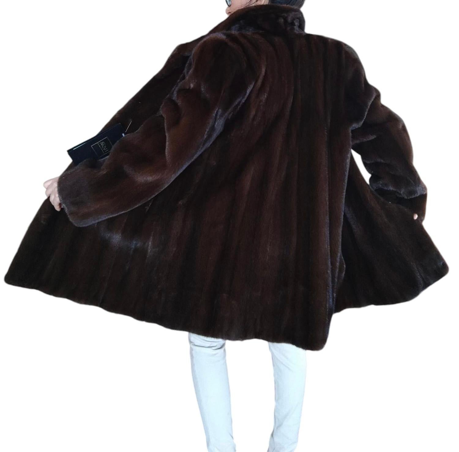 Brand new demi buff female mink fur coat size S 8 For Sale 8
