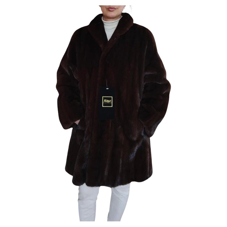 Brand new demi buff female mink fur coat size S For Sale at 1stDibs