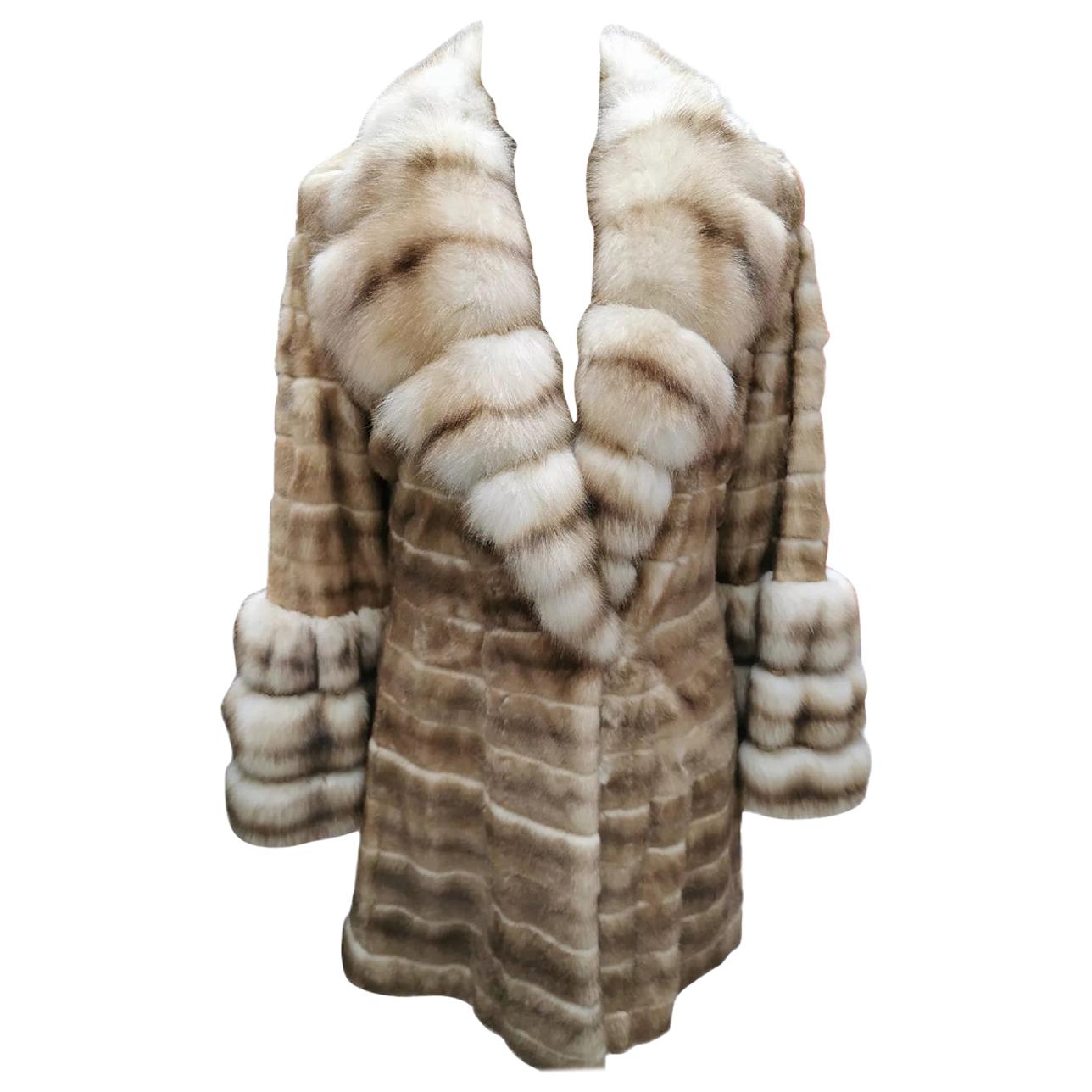 Brand New Dennis Basso Ermine Sable Fur Coat (Size 6-8/S) For Sale