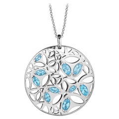 BRAND NEW Di Modolo Blue Quartz Necklace in Plated Rhodium MSRP 1275