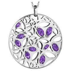 BRAND NEW Di Modolo Purple Quartz Necklace in Plated Rhodium MSRP 1275