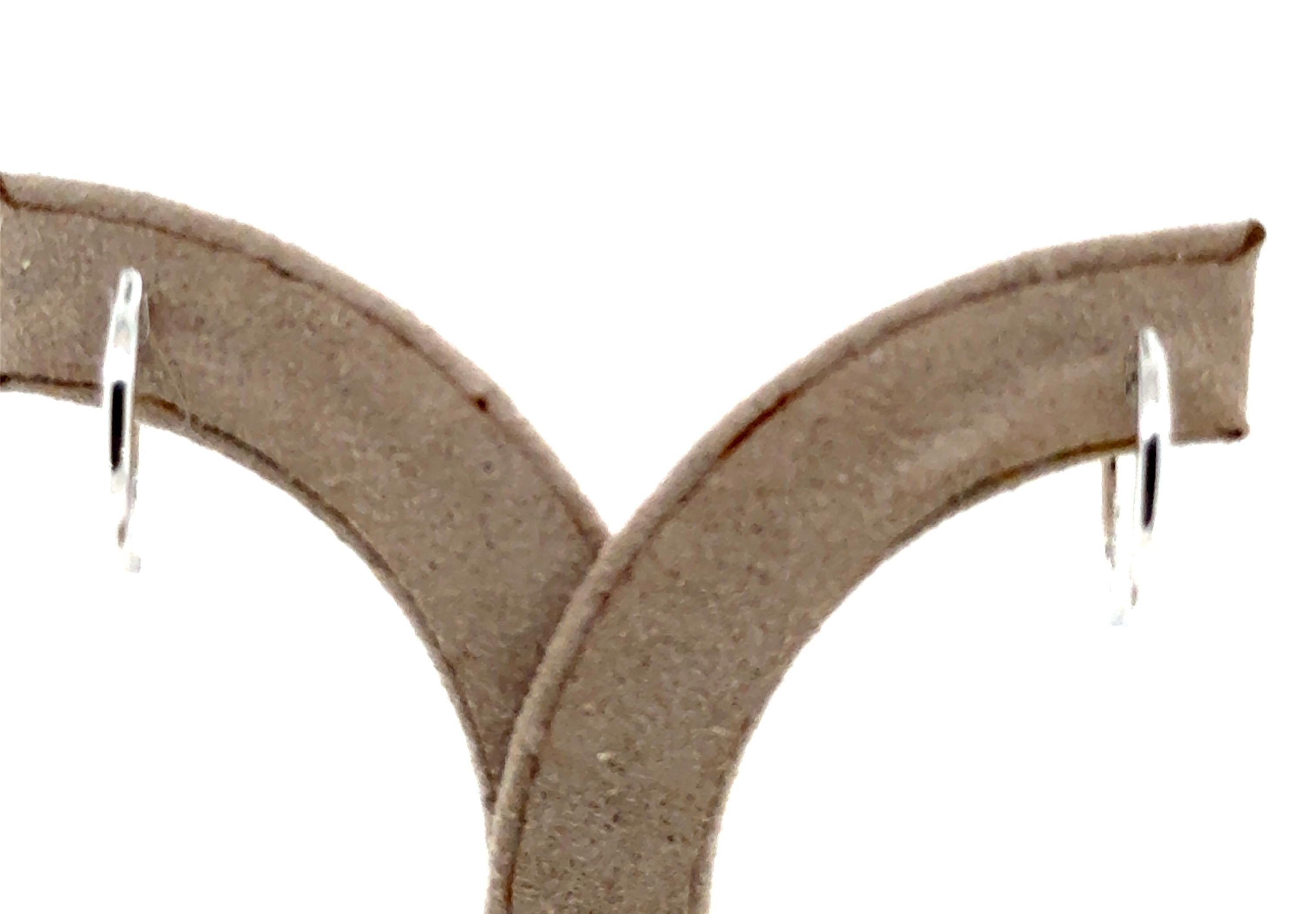 Brand New Diamond Hoop Earrings Mined Round Brilliant .27ct 14K White Gold en vente 1