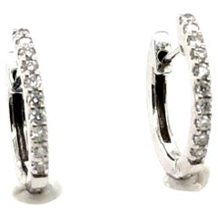 Brand Neu Diamant Huggie Creolen Ohrringe Mined RBC .15ct 14K Weißgold