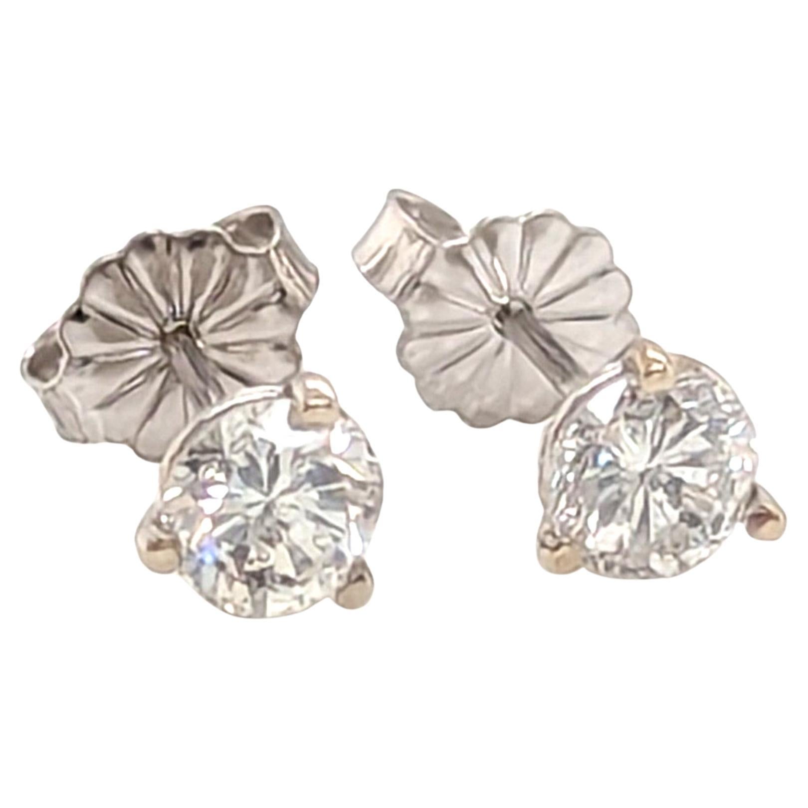 Nuovissimi orecchini con diamante Mined 1ct Round Brilliante Cut 14K Pushback