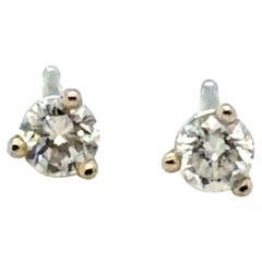 Brand New Diamond Stud Earrings Mined .21ct RBC Martini 14K White Gold Pushback