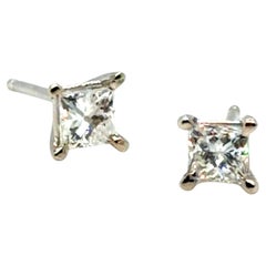 BRAND NEW Diamant Ohrstecker Mined .45ct Princess F-G SI 14K Weißgold
