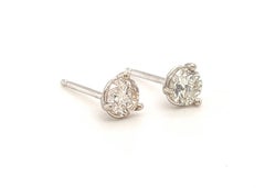 Brand New Diamond Stud Earrings Mined .53ct I SI 14K White Gold Pushback