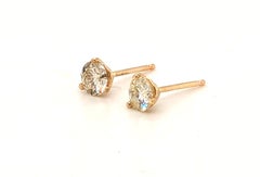 Boucles d'oreilles à clous neuves, diamants extraits de 0,60 ct, I, SI, en or jaune 14 carats, à fermeture à pression