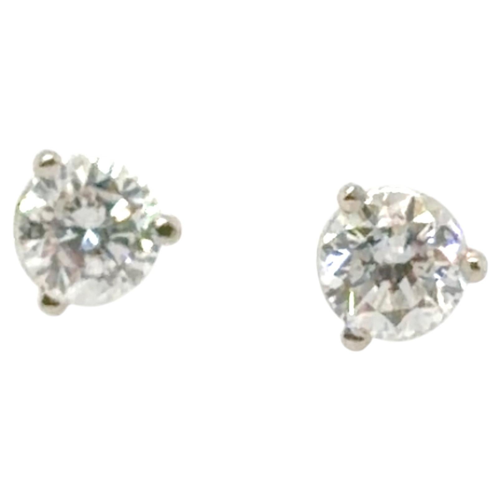 Brand New Diamond Stud Earrings Mined .85ct F SI 14K White Gold Pushback