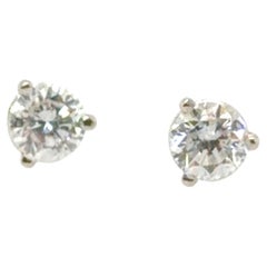 Brand New Diamond Stud Earrings Mined .85ct F SI 14K White Gold Pushback