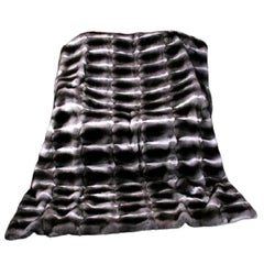 Brand New European Black Velvet Chinchilla Fur blanket (Queen Size 90"x100")