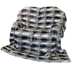 Brandneue Chinchilla-Pelzdecke (Queen Größe 90"x100") Loro Piana Kaschmir, brandneu