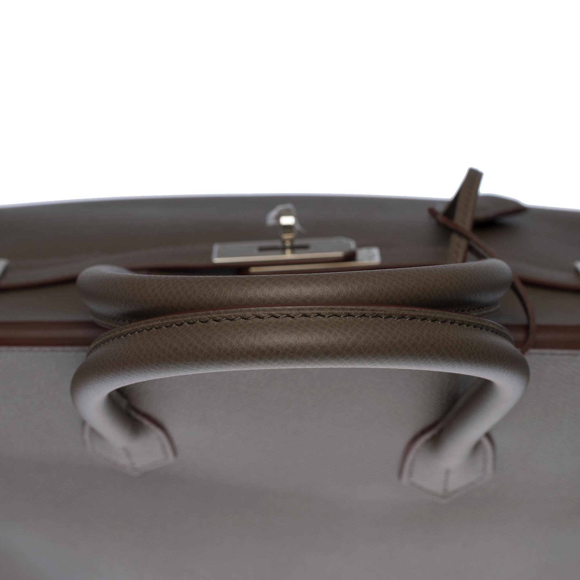 Brand New -Full set-Hermès Birkin 35 handbag in Etain Epsom leather, SHW 1