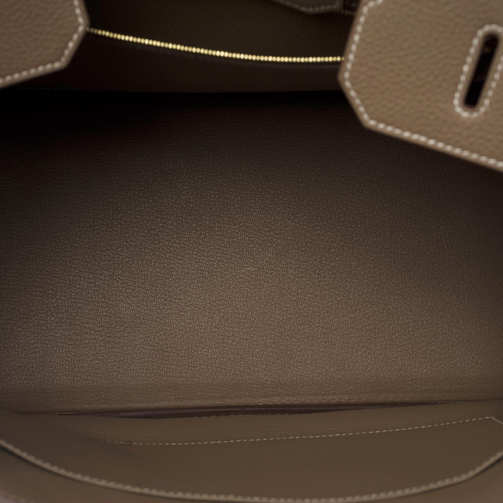 Women's or Men's Brand New -Full set-Hermès Birkin 35 handbag in étoupe Togo leather, GHW