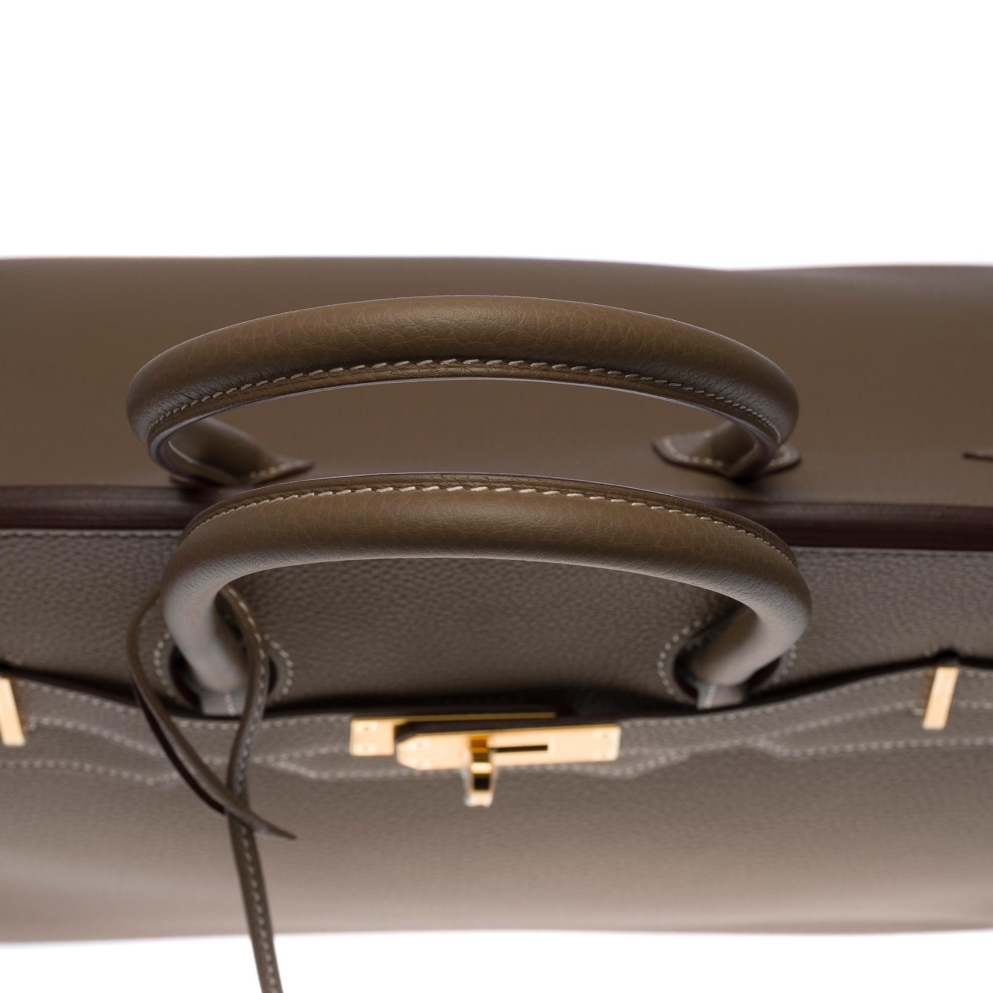 Brand New -Full set-Hermès Birkin 35 handbag in étoupe Togo leather, GHW 1