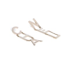 Brand New / FW2019/ Chanel Earings "CHA" & "NEL" in silver hardware