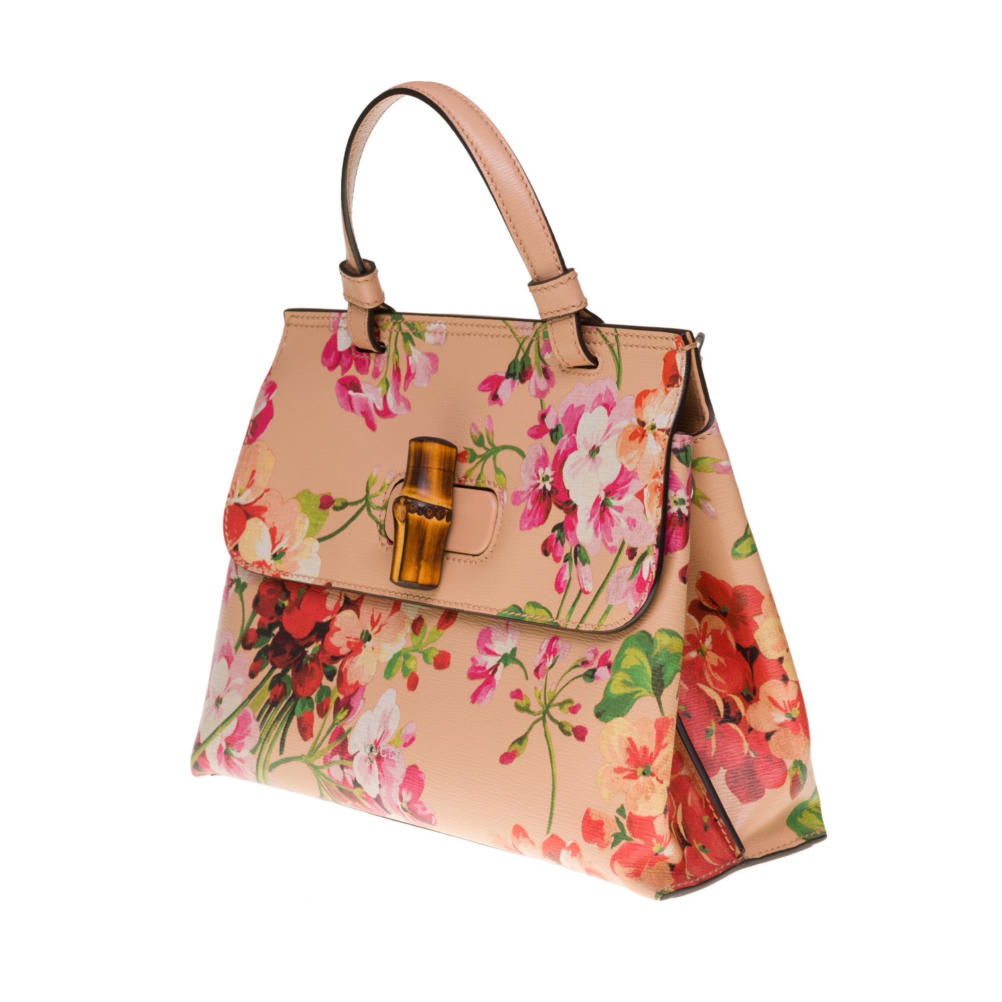 gucci bamboo floral bag