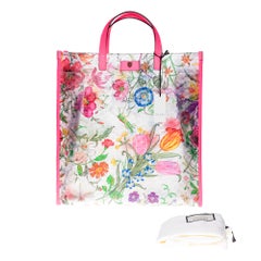 Brand New Gucci Flora Tote bag in vinyl and Pink leather !
