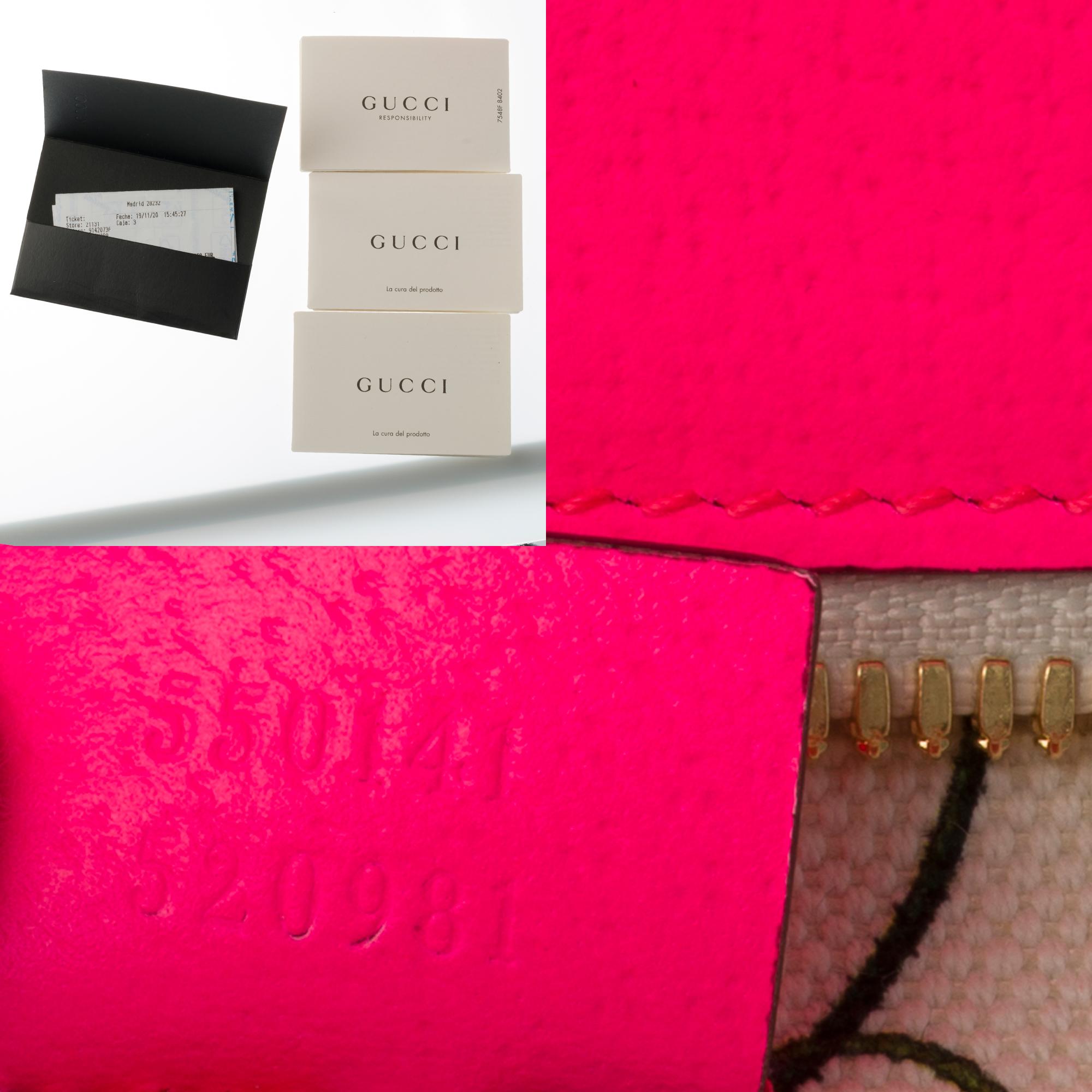Beige BRAND NEW / Gucci Flora Tote in pink print vinyl