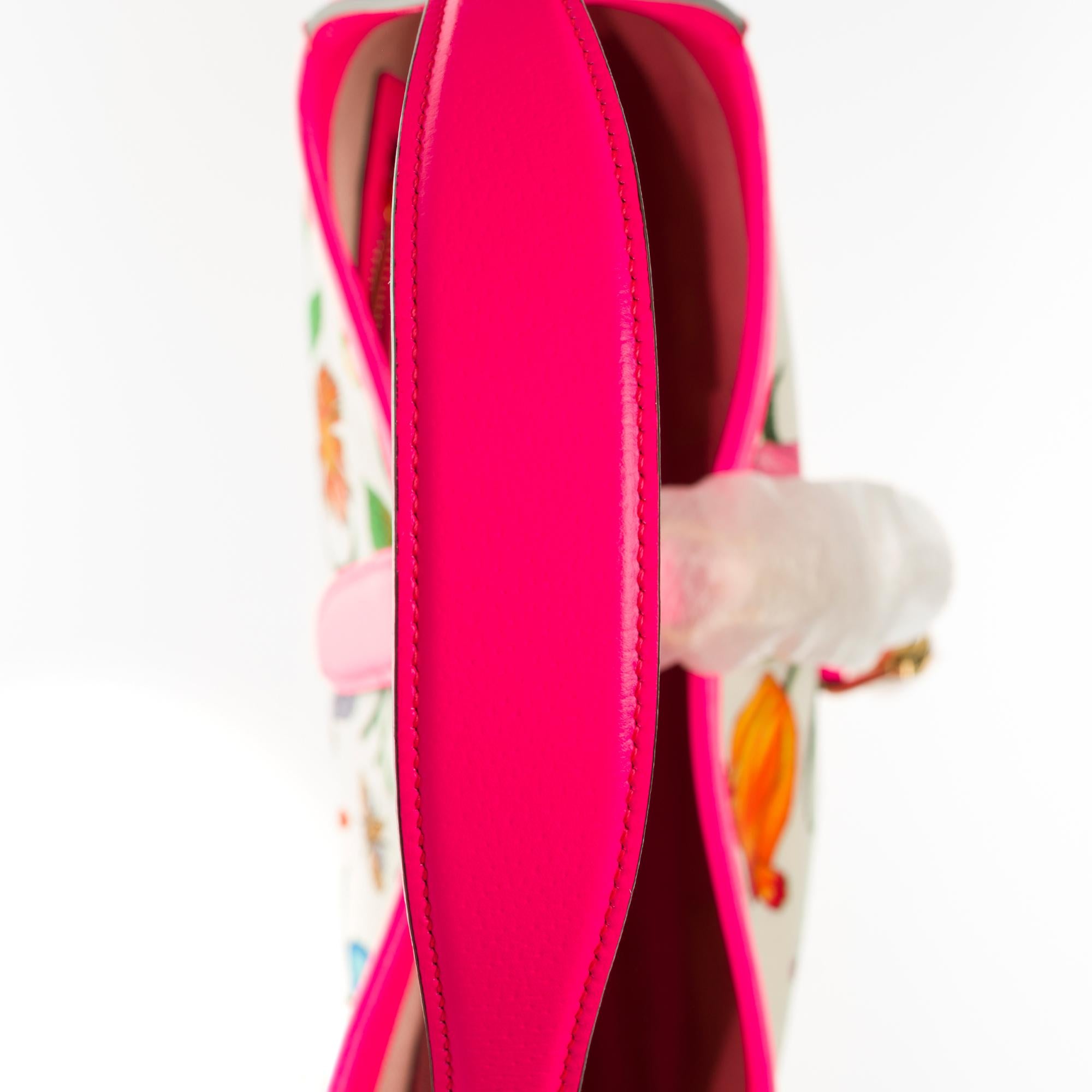 Brand New/ Gucci Jackie Flora shoulder bag in pink leather 1