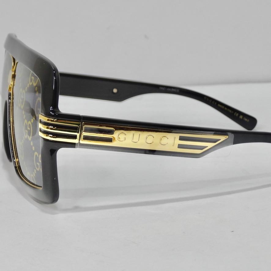 Gray Brand New Gucci Monogram Lense Sunglasses For Sale