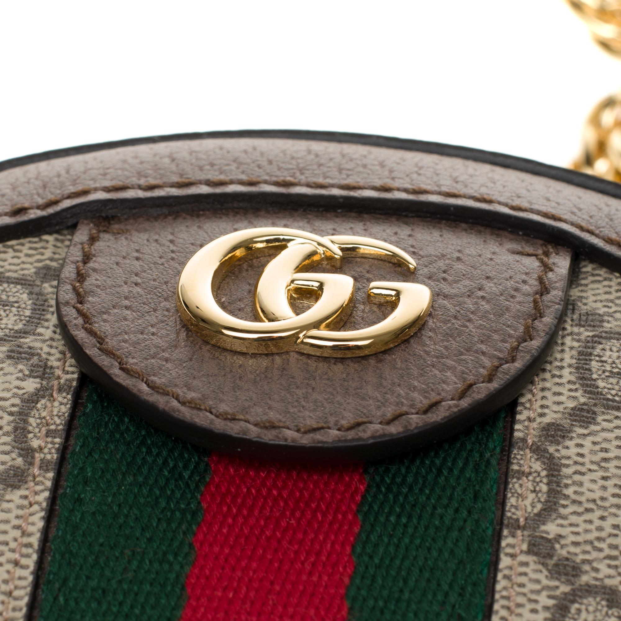Brand New Gucci Ophidia shoulder bag in GG canvas and brown leather 8